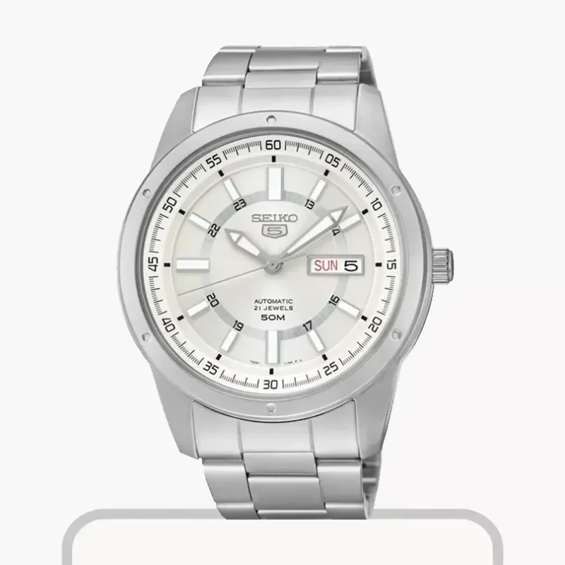 Seiko 5 Automatic Silver Dial Casual Men's Watch- SNKN09J1